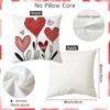 1/2Pcs Valentine'S Day Red Heart Pattern Pillowcase, Soft And Comfortable Plush Fabric, Single-Sided Printing, (No Pillow Core)