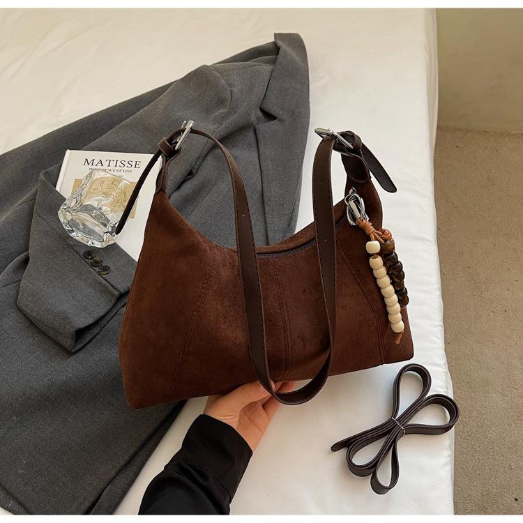 

Fashion bag women s 2025 new commuter underarm bag casual messenger bag large capacity retro tote bag tide темно-коричневого