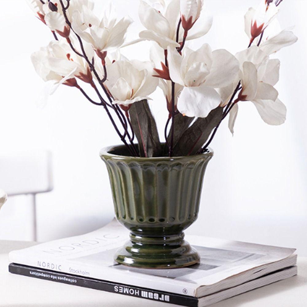 Nordic Ceramic Vase Roman Column Garden Planter Flower Arrangement Utensils  Desktop Decor