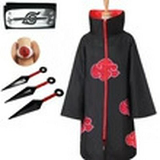 Plášť Akatsuki s červenými mraky - Uchiha Itachi, Sasuke & Čtvrtý Hokage Minato Cosplay Kostým