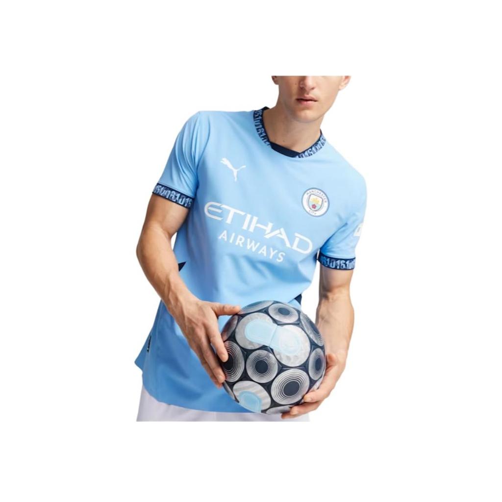 Puma Manchester City FC SS24 Lässiger Sport Rundhals Pullover Komfort Kurzarm T-Shirt Herren Oberteile Blau 775050-01