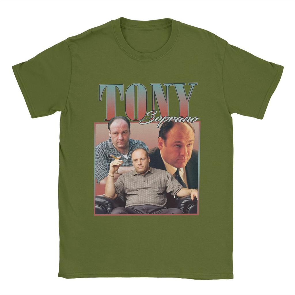 Novelty Tony Soprano Movie T-Shirt for Men Crewneck Cotton T Shirt Short Sleeve Tees Gift Idea Clothing