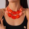 Irregular Acrylic Beaded Double-layer Necklace Exaggerated Clavicle Chain Beaded Necklace  Gift