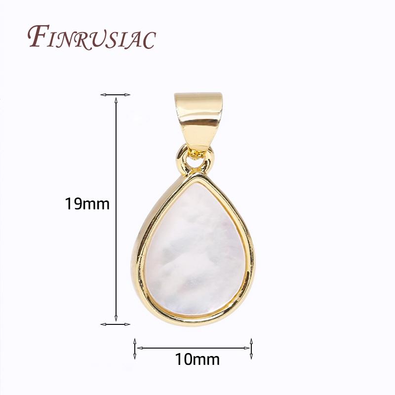 Flera typer DIY Smyckestillverkning Berlocker 18K Guldpläterad Mässing Inlagd Snäcka Berlocker För Halsband Smyckesmaterial