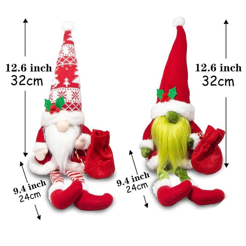With Full Beard Sitting Long-legged Gnomes Old Man Ornament Plush Dwarf Doll Toys  Festival