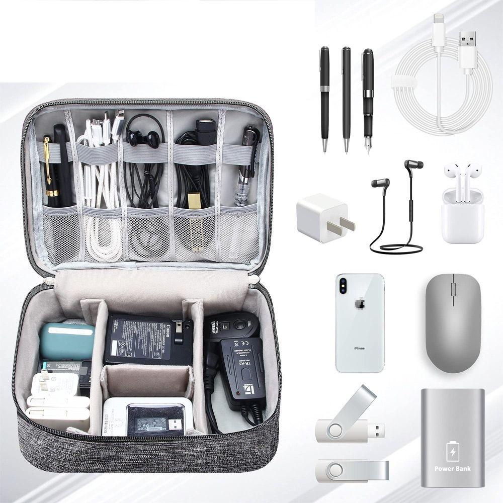 Power Bank Three Layers Waterproof Cable Bag Charger Plug Storage Storage Bag Electronic Organizer