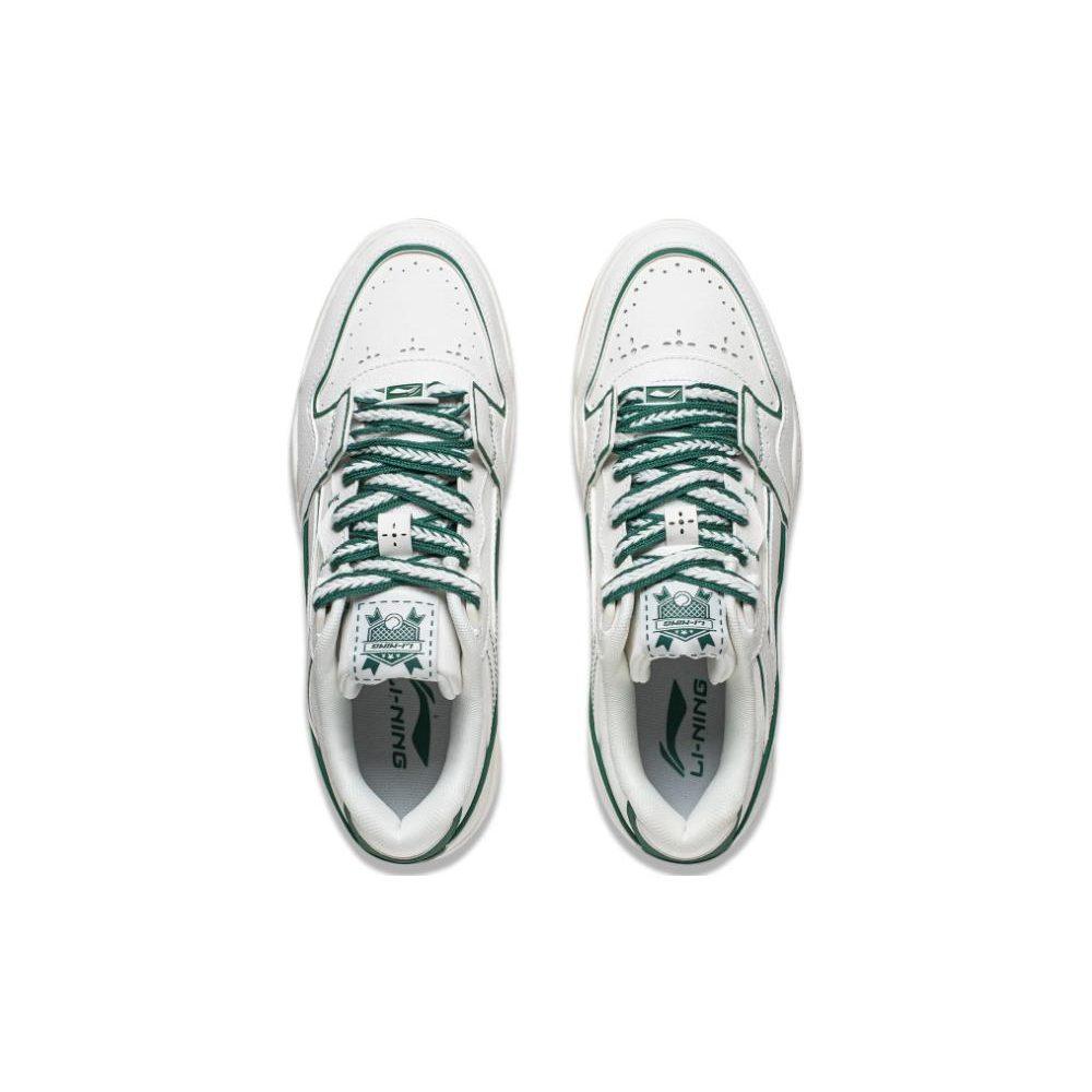 Li Ning Yuebai Slip Resistant Cushioning Abrasion Resistant Low top Casual Shoes Men's White Green AGCS251-18