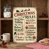 Rustic Home Holiday Embellishments Christmas Wood Sign, Vintage Santa's Sleigh Parking Only Wall 2D Farmhouse Hanging Sign Wooden Plaque for