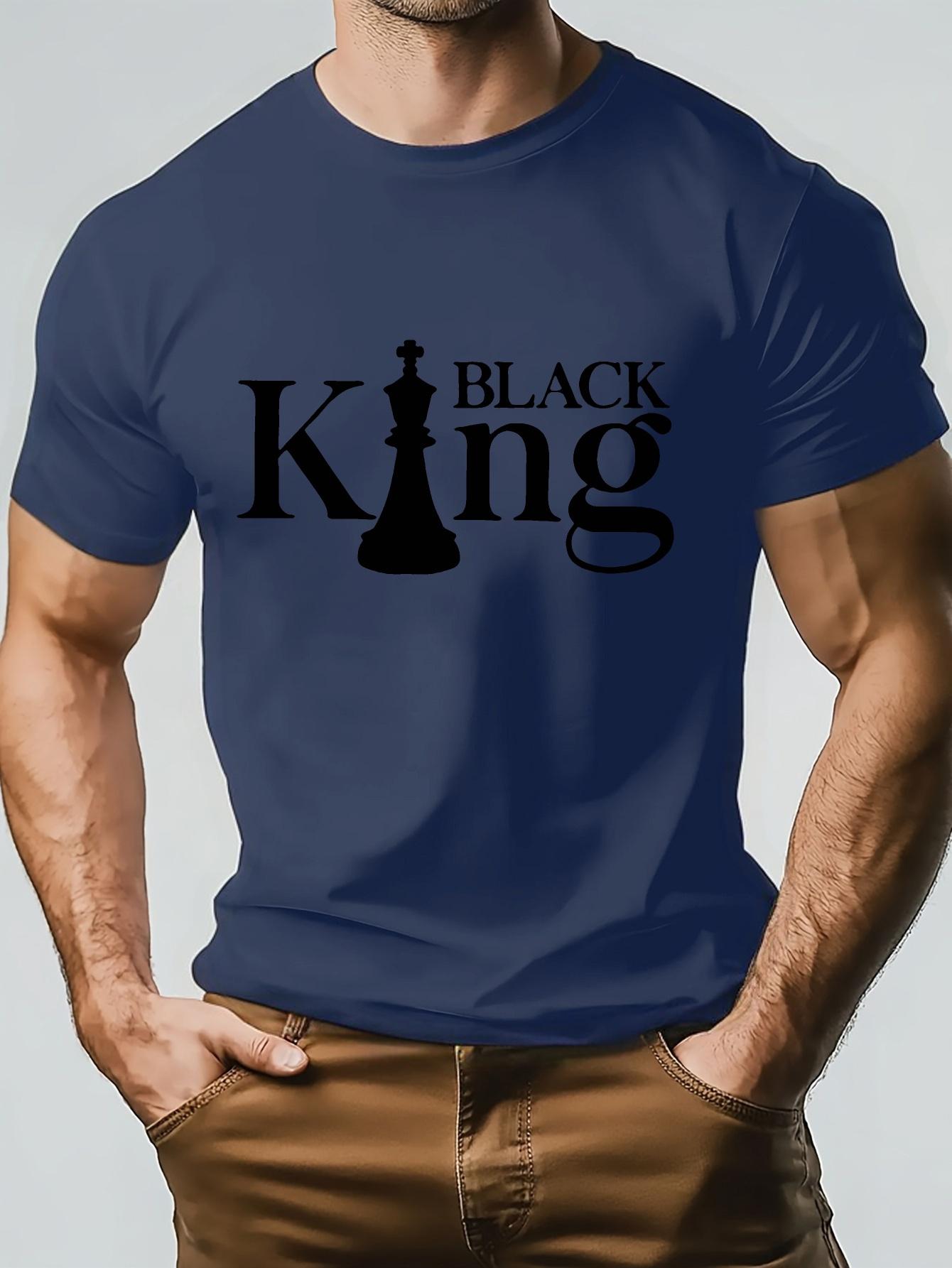 Black King Graphic T-shirt - Cotton Blend L