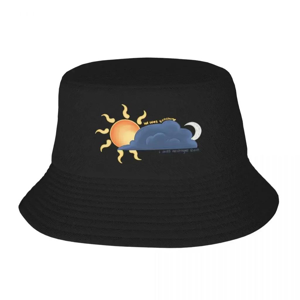 Sunshine And Midnight Rain Bucket Hats Panama For Kids Bob Hats Fashion FisherUnisex Hats Summer Beach Fishing Unisex Caps