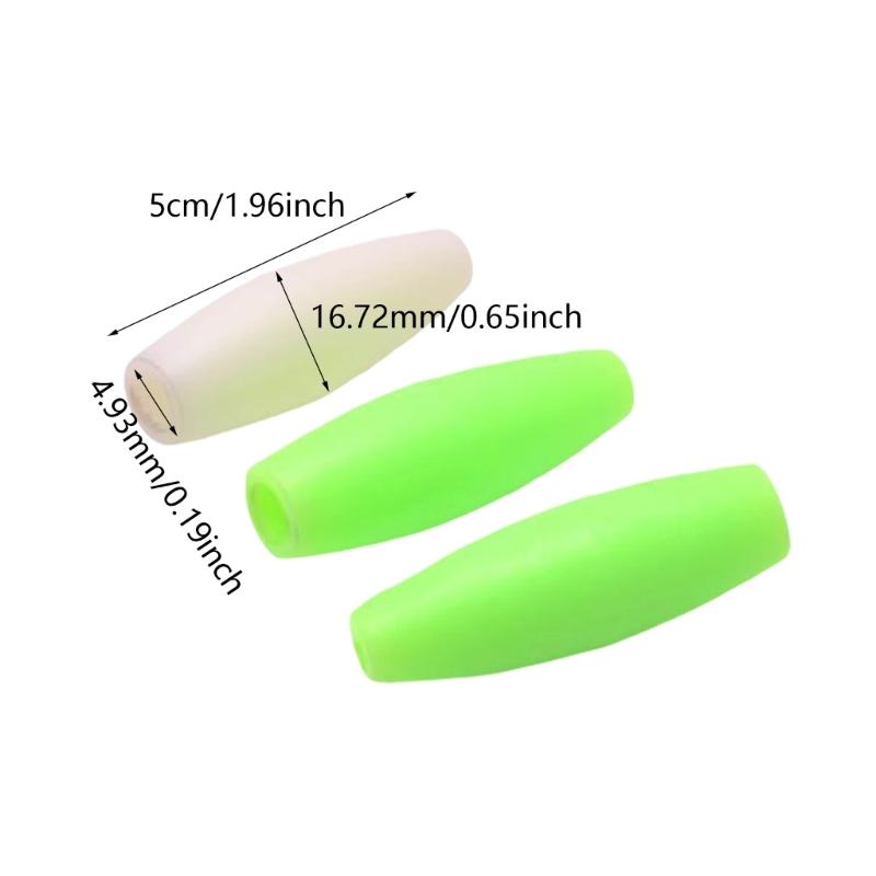 10Pcs Glow Fishing Hook Tubes Glowing Hollow Tube Fish Hook Accessories Squid Baits Lure Hook Sleeve