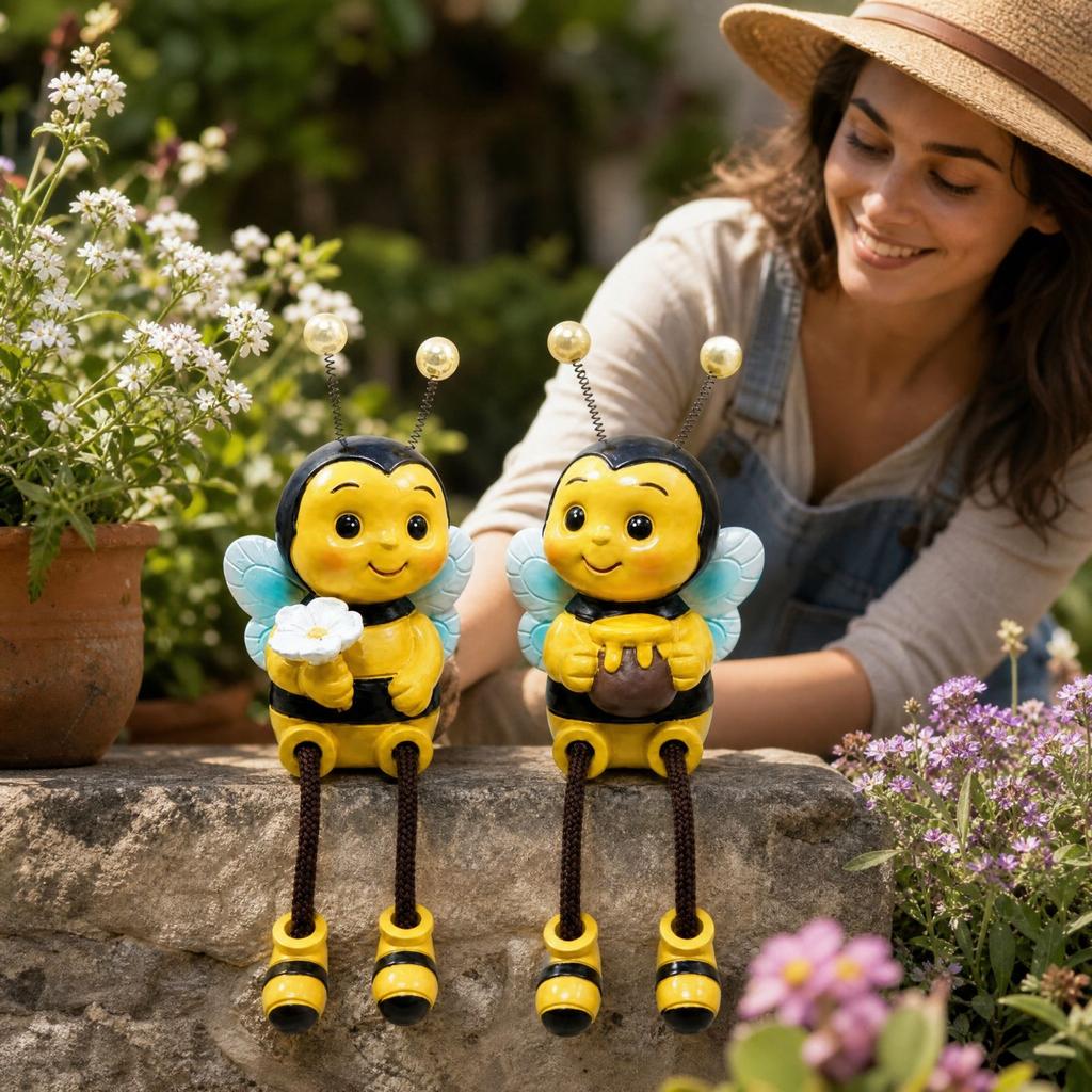 Tierpaar Resin-Figur mit baumelnden Beinen für die Außendekoration im Garten
