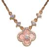 Retro High-End Feeling Full Of Diamond Powder Fritillary Four-Leaf Clover Necklace Niche Design Exquisite And Sweet Temperament Collarbone Chain
