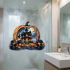 Decorative Holiday Gift for Friends Halloween Pumpkin Haunted House Static Window Stickers, Waterproof PVC Castle Outdoor Balcony Stickers