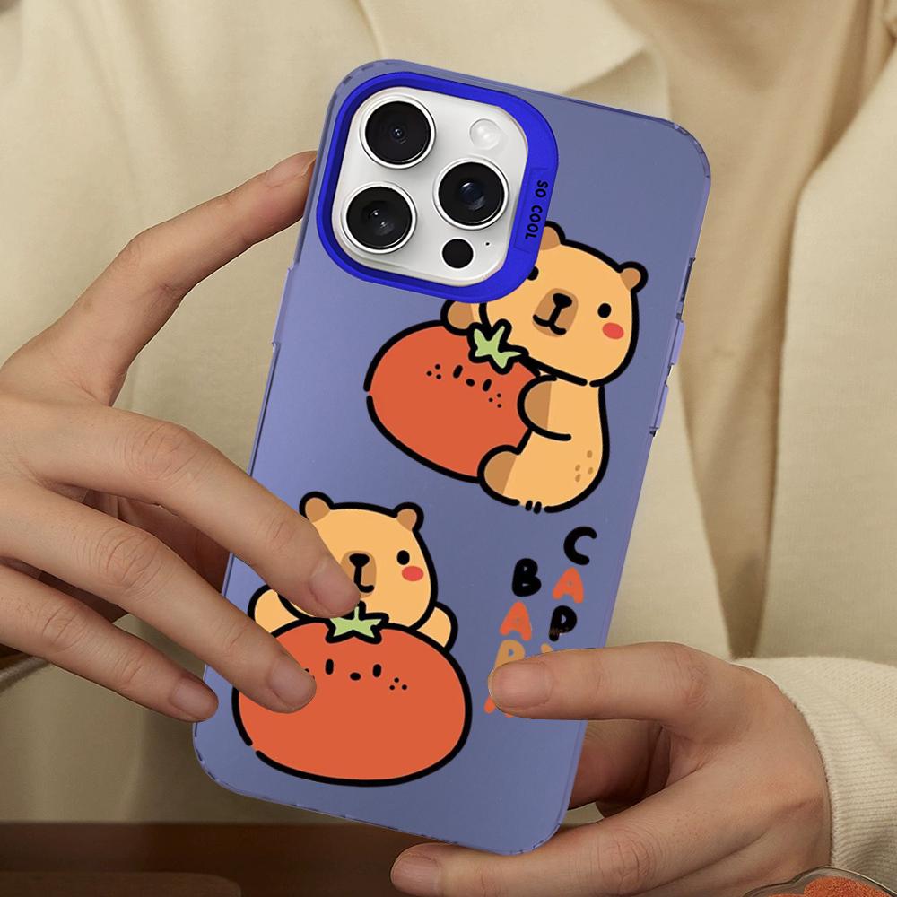 Cartoon Cute Capybara Phone Case For IPhone 18 16 15 14 13 12 11 Pro Max X XR XSMAX 8 7 Plus Matte Shockproof Back Cover