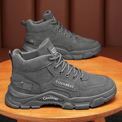 Spring Men's Shoes New Martin Boots Men's Versatile Platform Non-slip High-top Shoes Men's Labor Insurance Shoes
