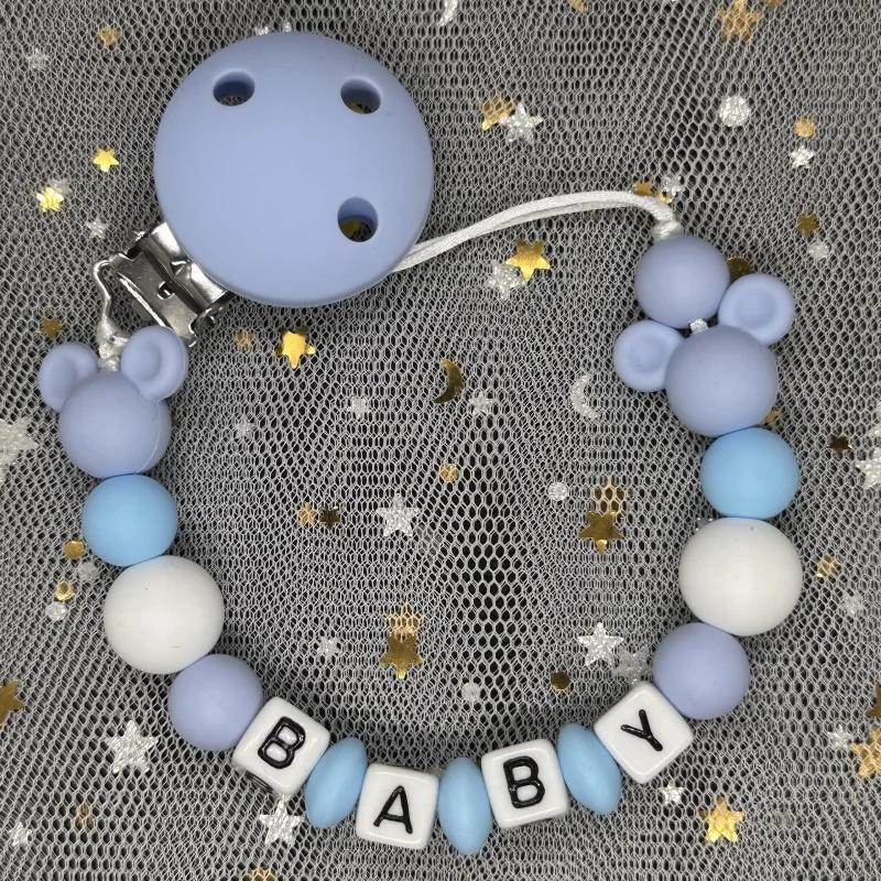 Baby Pacifier Clip Personalised Name Dummy Nipple Holder Chains Newborn Feeding Newborn Custom Pacifiers Clip Chew Teething Toys