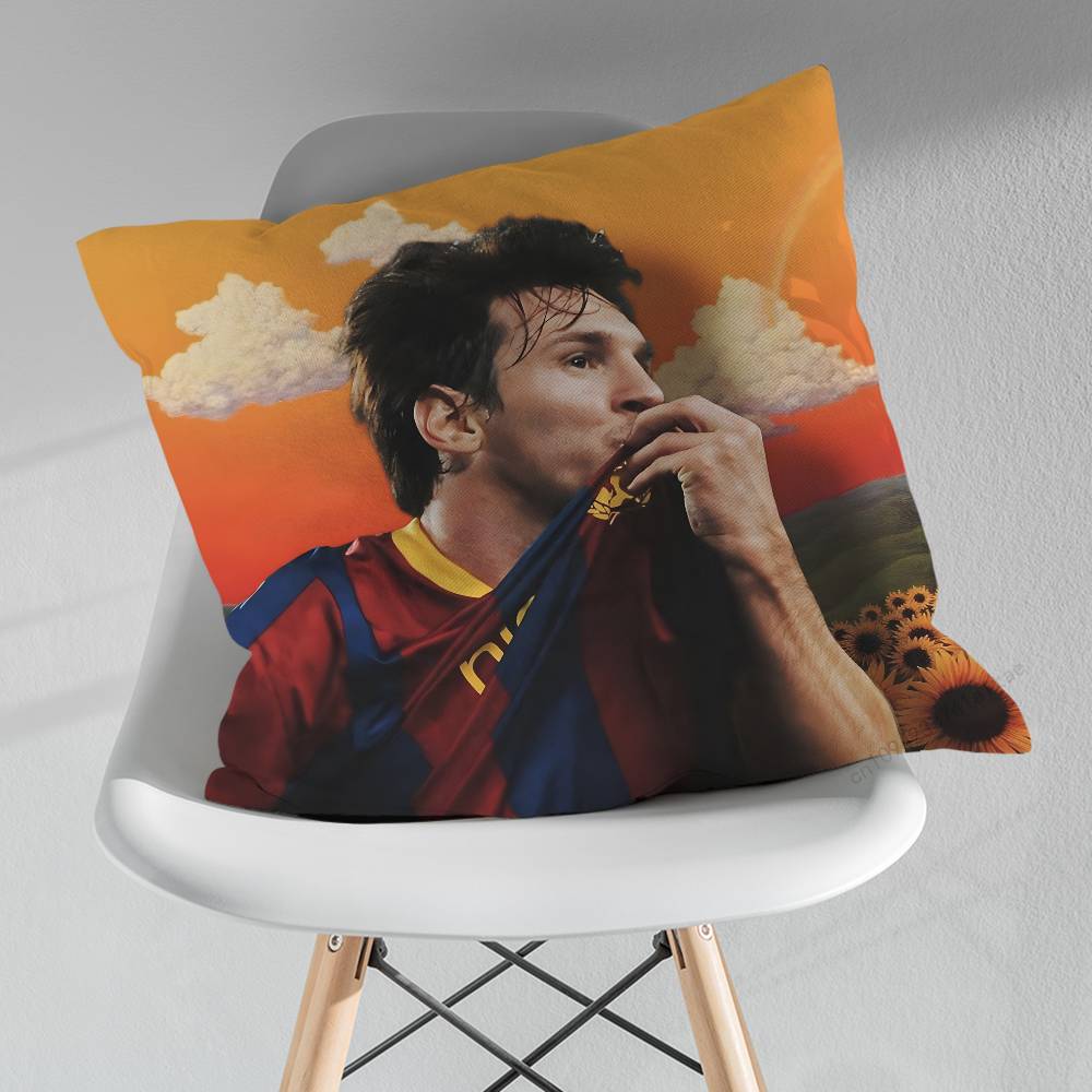 Funda de Almohada Decorativa Cool de Fútbol MMessis Funda de Cojín para Sofá de Sala de Estar Para Decoración del Hogar Dormitorio Protector