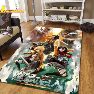 Attack on Titan Teppich, Kinderspiel-Krabbelbodenmatte, Wohnzimmer, Schlafzimmer, Heimdekoration, Teppich, Küche, Badezimmer, Anti-Rutsch-Matte