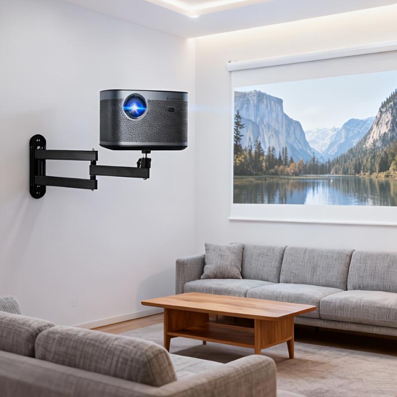 360° Rotating Projector Mount Dual-Axis Adjustable Foldable Aluminum Alloy Ceiling Wall Bracket