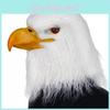 Halloween Latex White Head Eagle Mask With Open Mouth Design For Costume Parties
