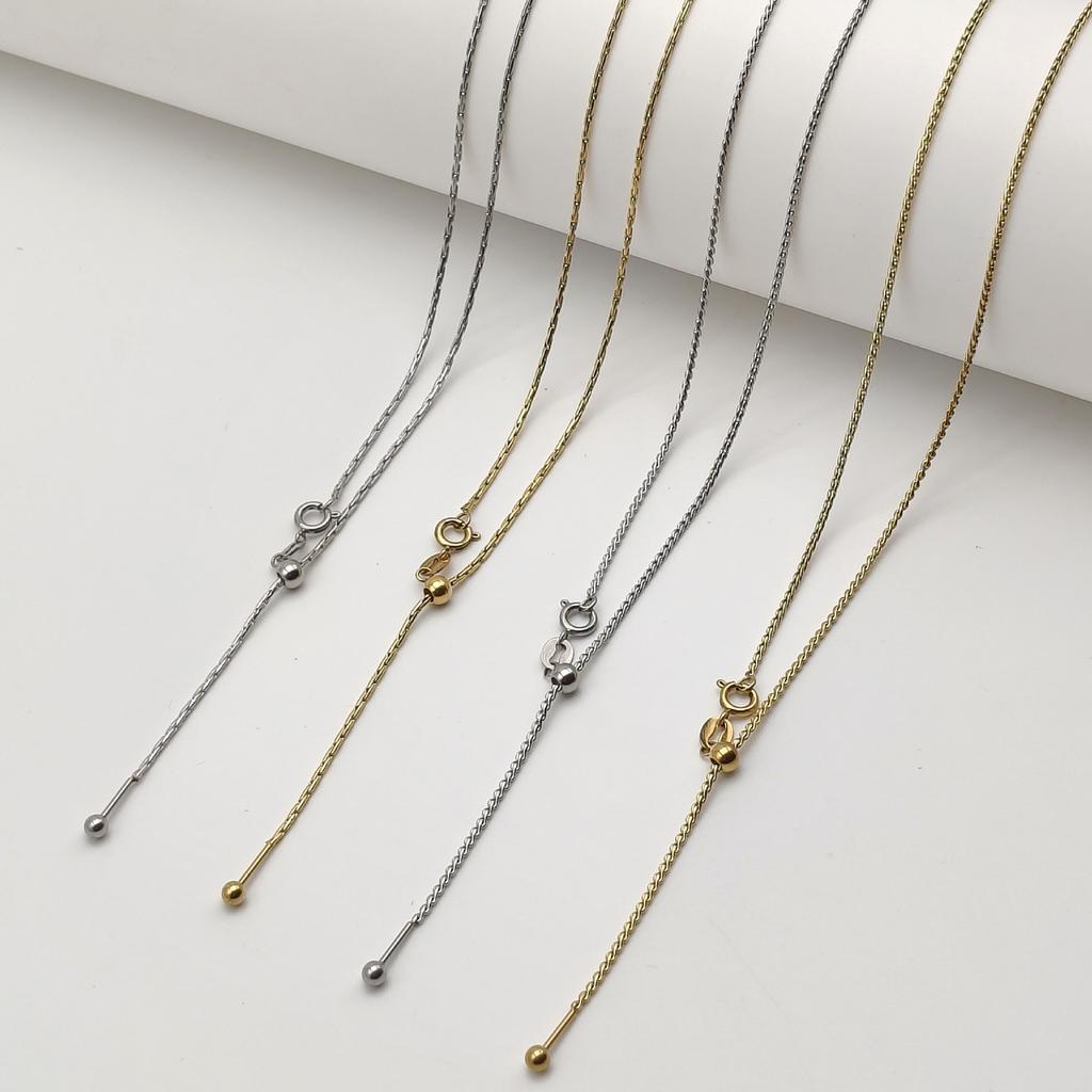 Leichter Luxus Nicht verblassender Titanstahl Nadel Universelle Kette Damen Perlen-Tragend Verstellbar Passepartout DIY Halskette Schmuck