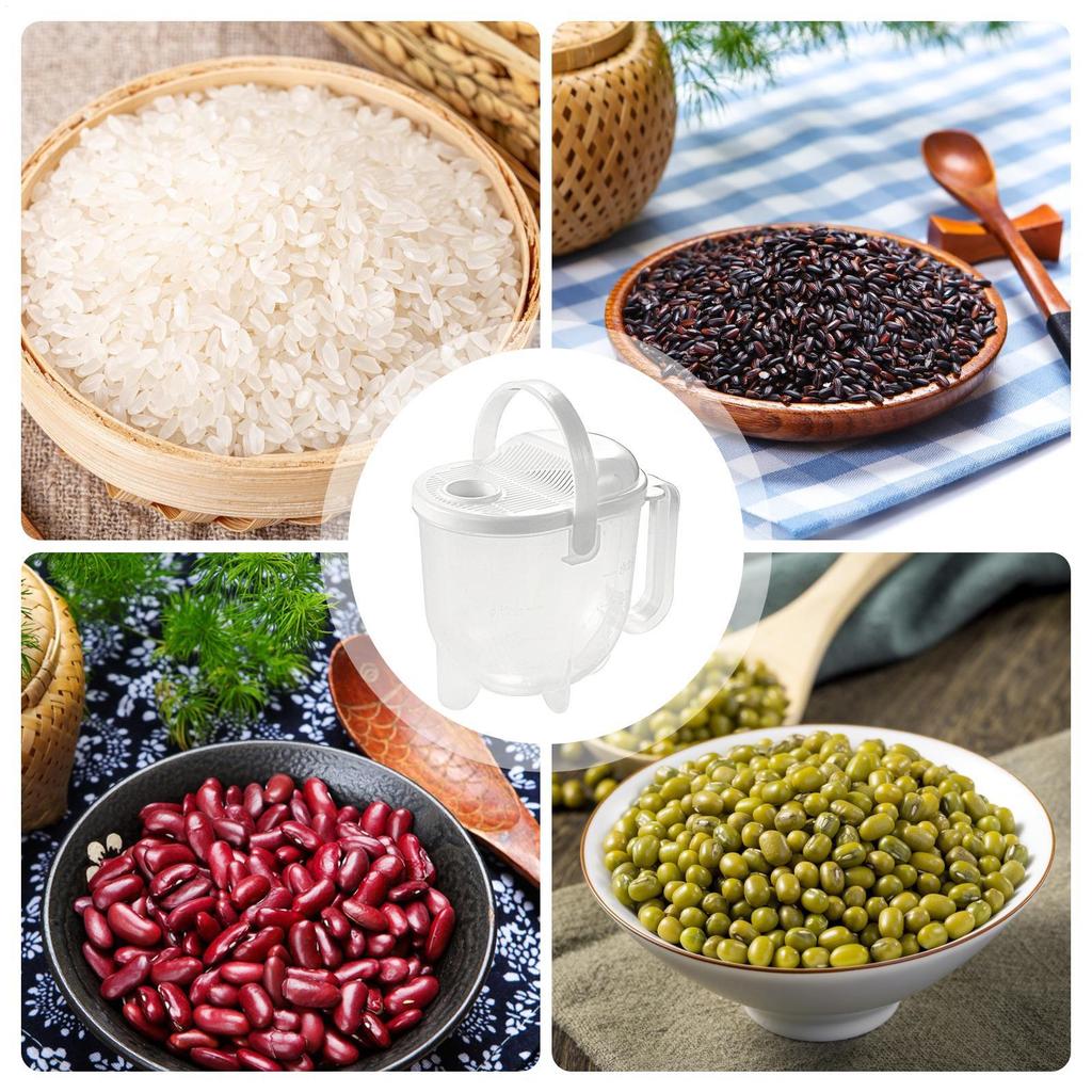 1PC Rice Washing Automatic Device Multifunction Quick-Clean Grain Washer Machine with Secure Latch Efficient Colander Kitchen