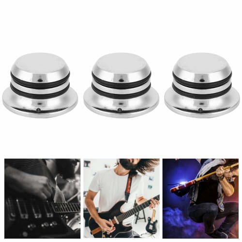Electric Guitar Volume Knob, 3-Piece Guitar Speed ??Volume Control Knob, Chrome-Plated Zinc Alloy for Electric Guitar Accessories