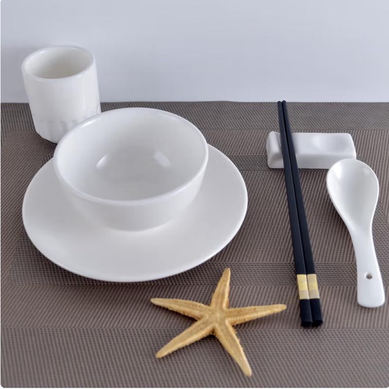 Pure White Ceramic 3-Piece Tableware Set