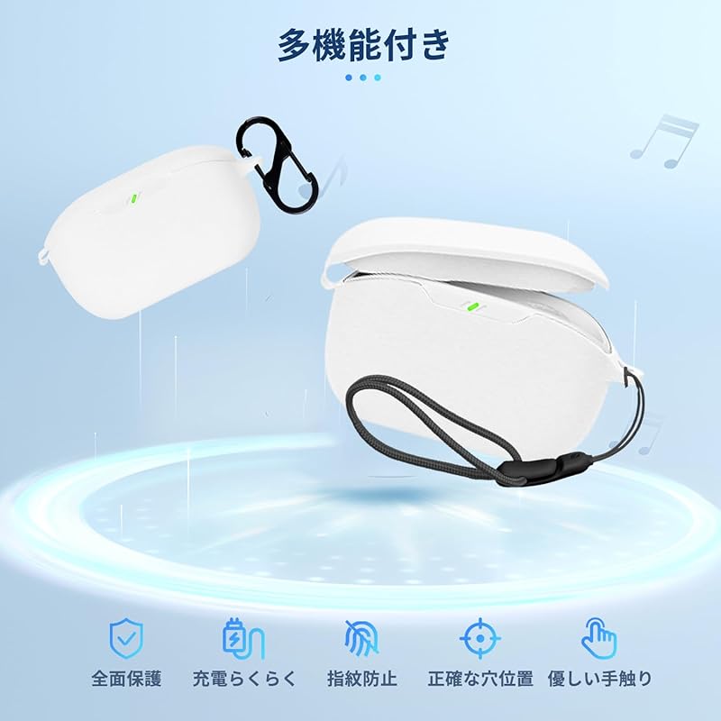 For WAVE BUDS 2 for case cover [NOUKAJU] wireless earphones silicon protective case (With carabiner + strap included) ) Fall prevention Scratch