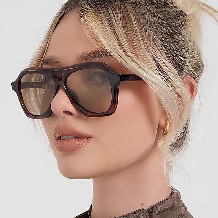 Big Frame Luxury Brand Designer Square Vintage Pilot Sunglasses Women For Men Punk Popular Oversized Outdoor Sun Glasses Uv400