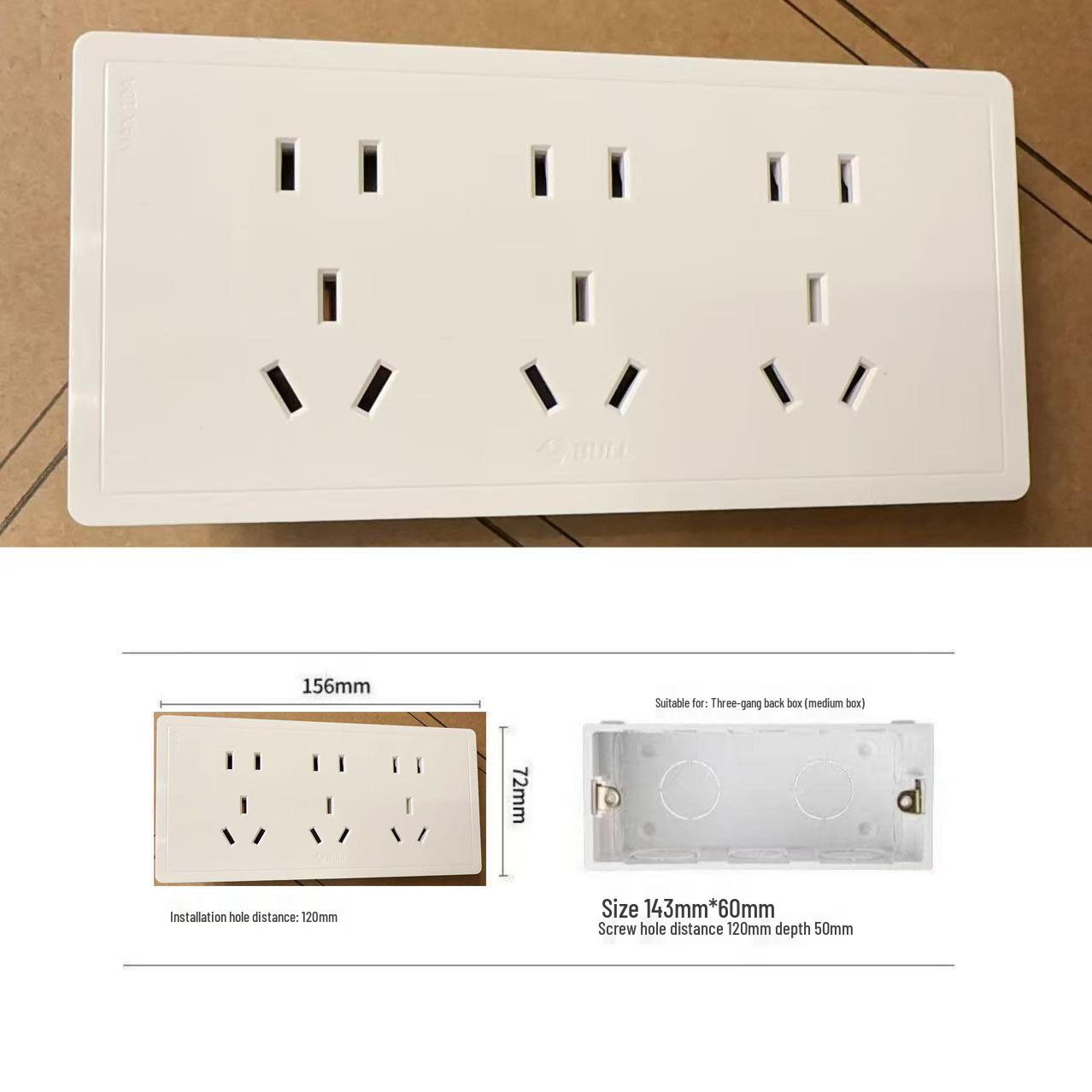 

Вбудована 9-отворна 12-отворна кухонна розетка, 16А USB, 4-секційна, G35