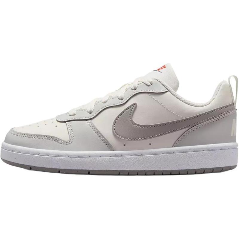 Nike Court Borough Anti Slip Wear Resistant Low Top Kids' Skateboarding Shoes Gray/White Sneakers DV5456-127