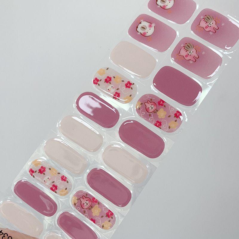 

Beauty Cap Nail Stickers Cute Cartoon Waterproof and Durable Gel Purple NJ6334 need baking lamp [UV gel paste]]