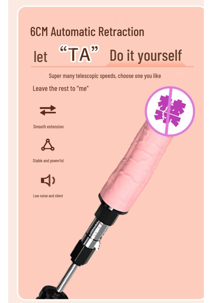 Compact Automatic Telescopic Pile Driver for All Genders - Realistic Three-Hole Phallus SM Device