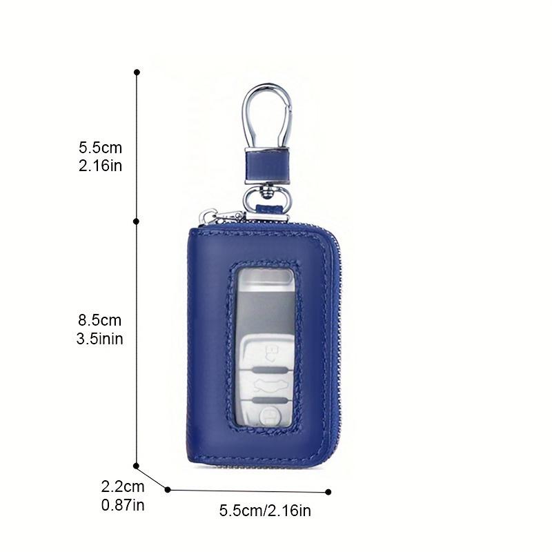 Leather Case Keychain Lychee Pattern Light Luxury Mirror Window Visible Remote Control Lock Packet Key Case Waterproof