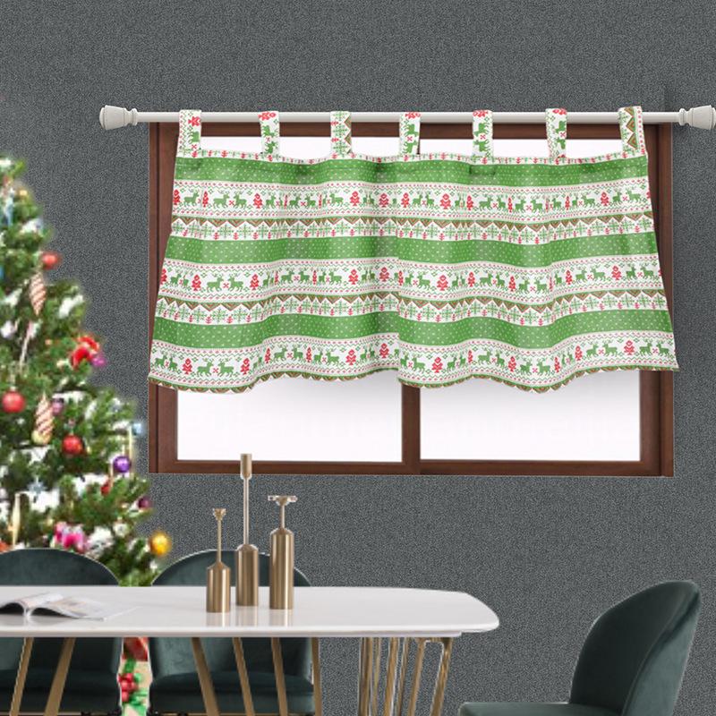 Christmas Curtains Small Curtains Kitchen Curtains Linen Through Rod Curtains Finished Curtains Window Curtains