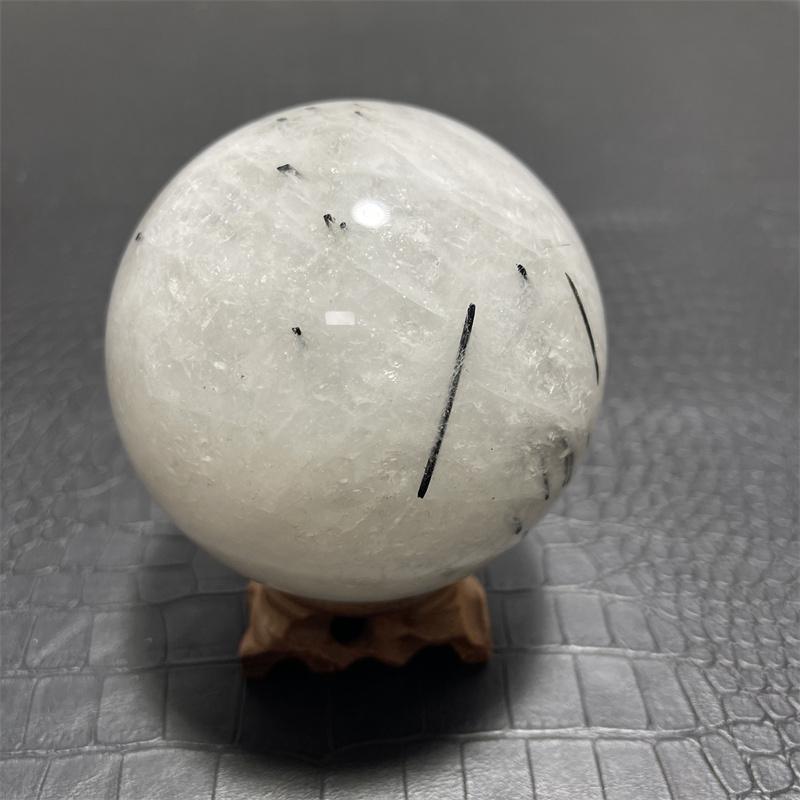 9.3cm Natural Black Tourmaline Ball Quartz Crystal Energy Gem Ball Home Office Decoration Gift Mineral Degaussing Ornaments