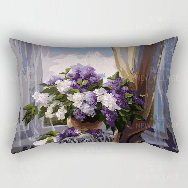 Unframed Home Autumn Decoration Oil Painting Style Pillow Cushion Cover Decorations Throw Pillow Cover 30*50 Pillowcase 30x50 40