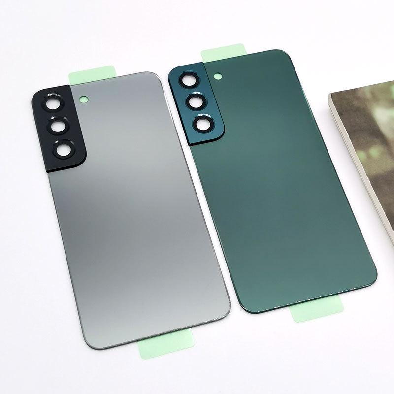 Pour Samsung Galaxy S22 Couvercle Arrière de Batterie Porte en Verre Remplacement du Capot Arrière Avec Objectif de Caméra pour Téléphone S22 S901B 5G