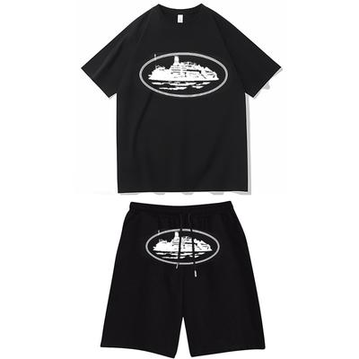 T-shirt Jumper European and American Alcatraz Unisex Sweatshirt Sweatpants Set Street Hip-hop Clothing