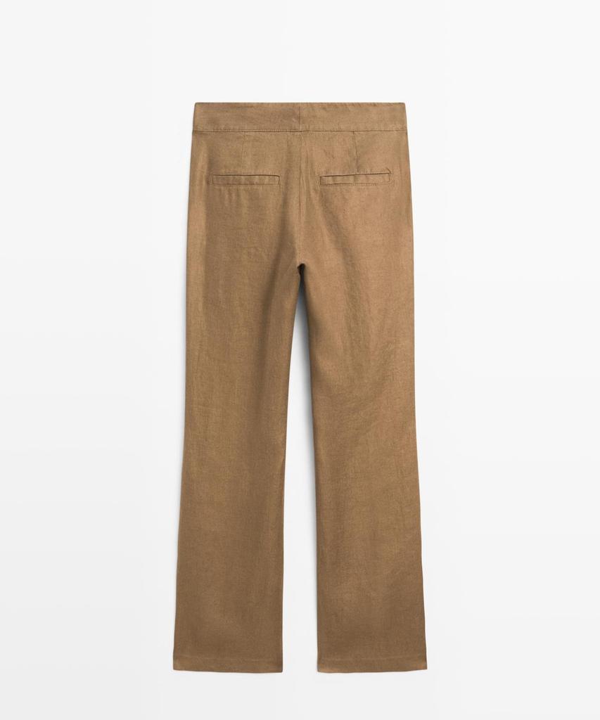 Masimodutti 100% Linen Kick Flare Fit Pants