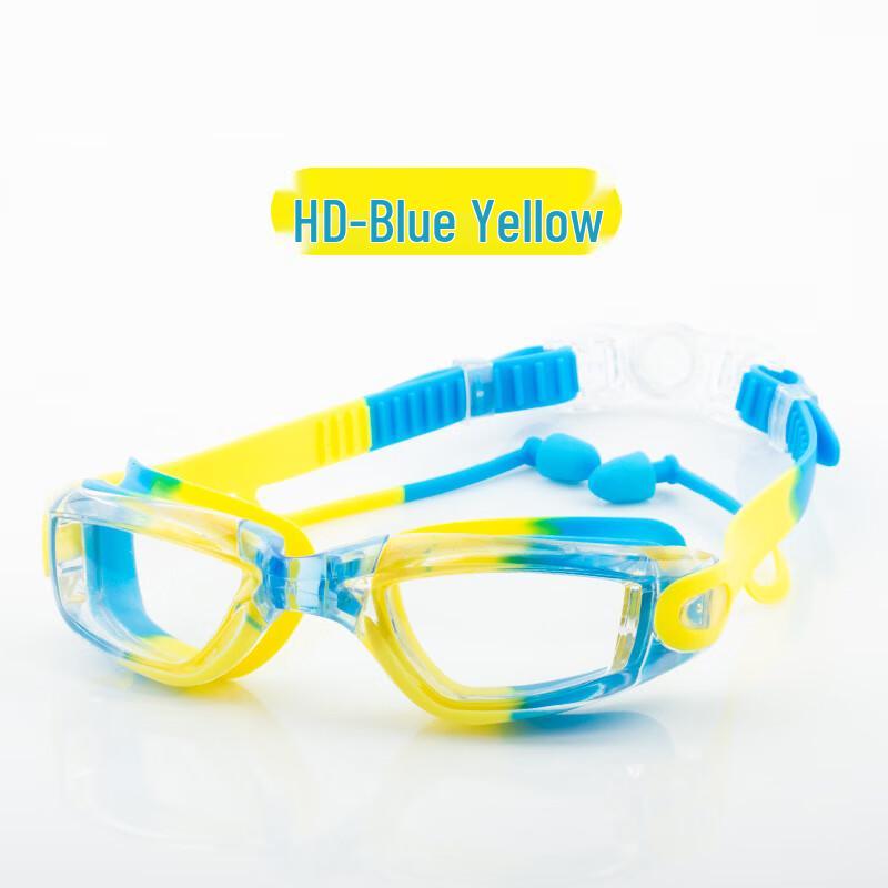 Plated Anti-fog Swimming Goggles with Integrated Earplugs