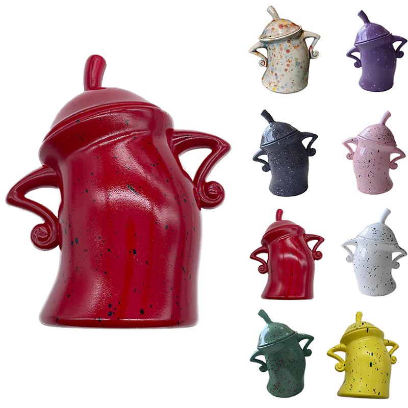 1PC Akimbo Resin Mugs Christmas Cookie Candy Jar Cute Food Storage Jar With Lid Christmas Decor Canister With Attitude Kitchen