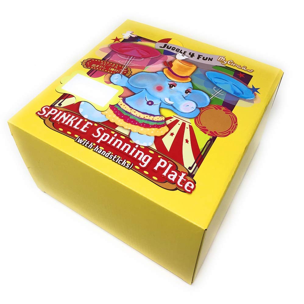 Tellerdrehen Set mit 6 JUGGLE 4 FUN [Spinkle] (mit Stock) [Rot, Blau, Gelb, Rosa, Grün, Orange]