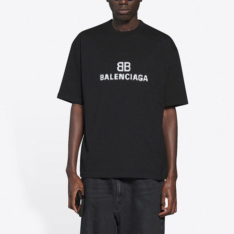 Balenciaga Mens Bb Pixel Medium Fit T shirt 612966TKVI71070