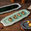 1PC Retro hotel restaurant family sushi plates, long pastry plates, long square sashimi tableware