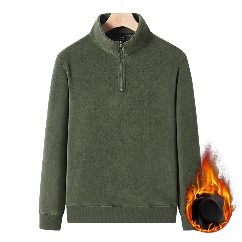 Half-zip Sweatshirt Men's Sweatshirt Polar Fleece Autumn and Winter Plus Size Men's Jacket Cardigan Fleece Jacket Men