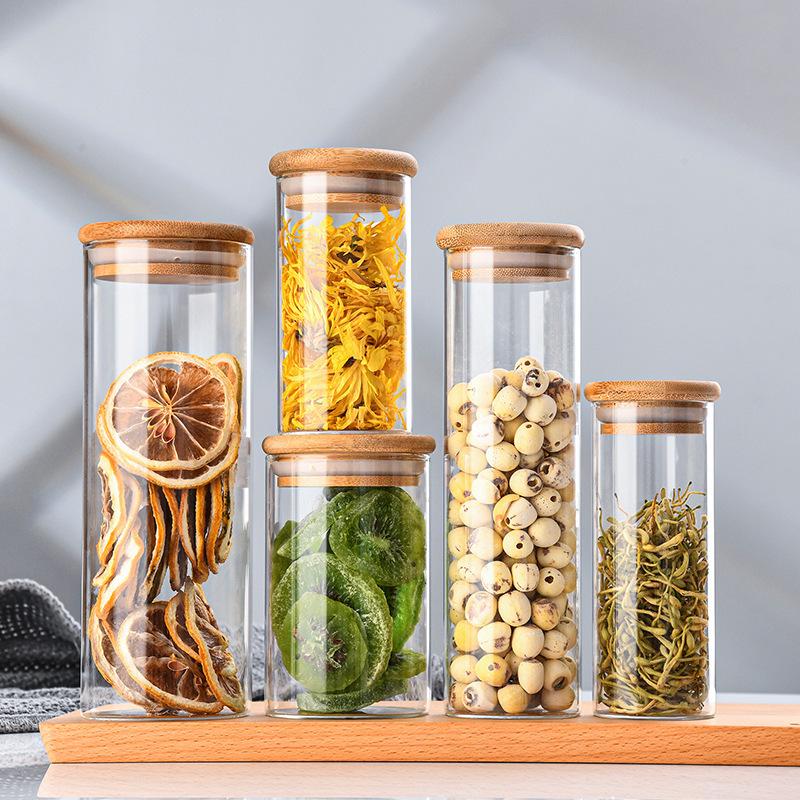 Large Capacity Transparent Glass Storage Jar - Airtight Cereal and Tea Container