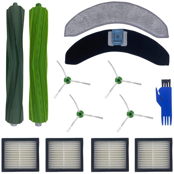 Pack accessoires pour iRobot Roomba Combo J7 PLUS / Combo J9 PLUS - Filtre/Serpillère/Brosse latérale/Rouleau extracteur Phonillico®